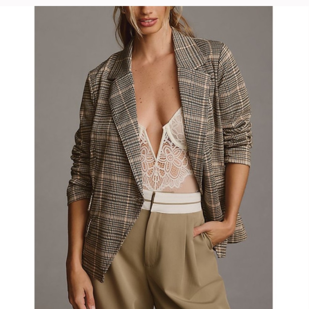 Anthropologie Maeve Collegiate Knit Blazer size L euc - Picture 2 of 7